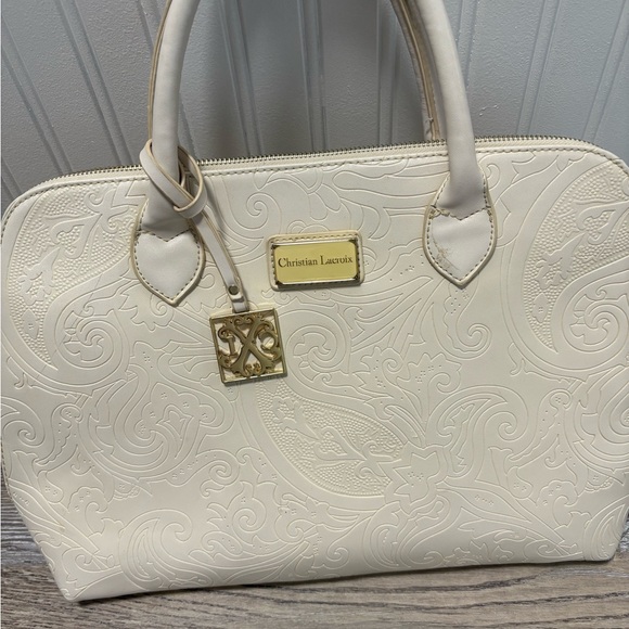 Christian Lacroix Handbags - Christian Lacroix Cream Embossed Women's Bag